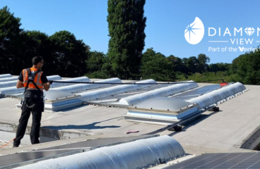 Solar panel cleaning by Diamond View operative